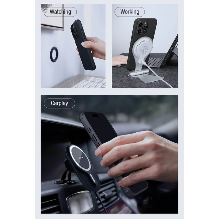 Θήκη Κινητού Nillkin Super Frosted Shield Pro Magnetic, iPhone 15 Pro Max, μαύρη