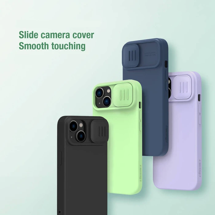 Θήκη Κινητού Nillkin CamShield Silky Silicone για iPhone 15 Plus, μπλε