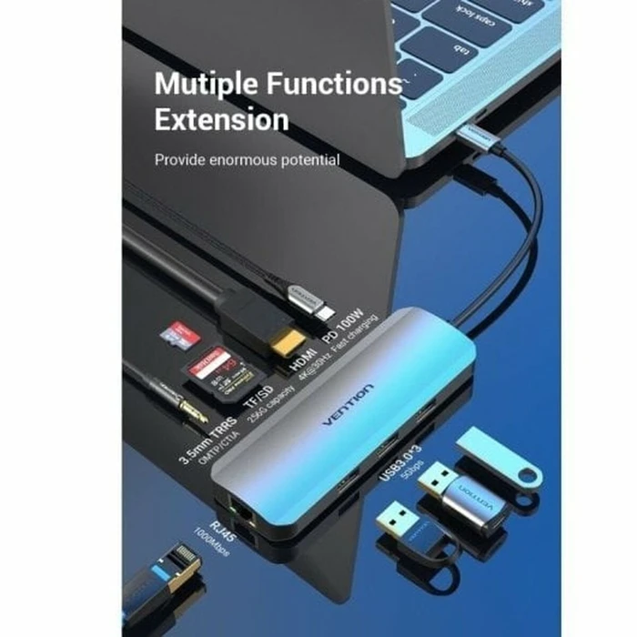 USB Hub Vention TOLHB Ασημί