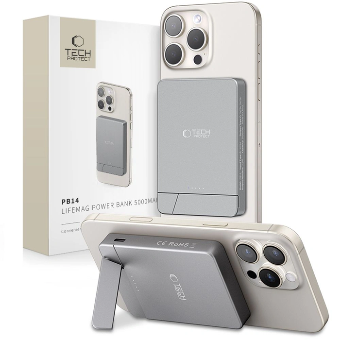 Tech-Protect PB14 LifeMag MagSafe Power Bank 5000mah Space Grey