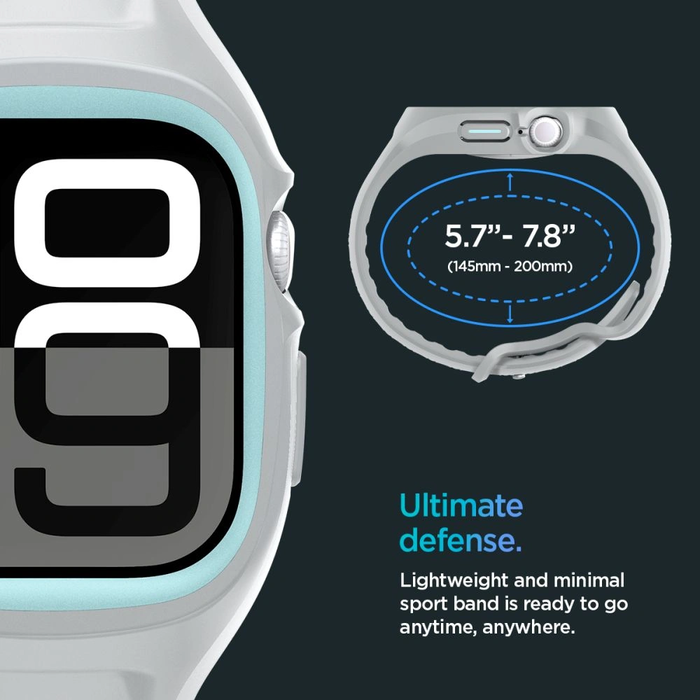 Case with strap Spigen Liquid Air Pro Apple Watch 10 / 11 46mm Grey