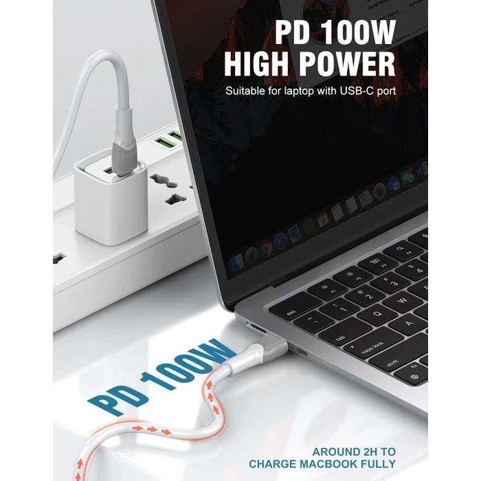 Καλώδιο USB-C Ldnio σε USB-C LC602C, 100W PD, 2m, γκρι