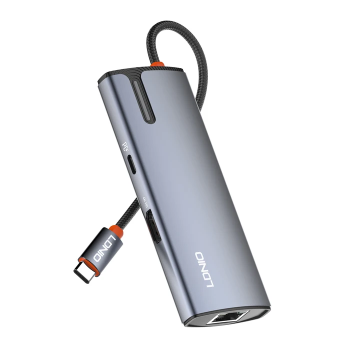 Docking Station Ldnio Ds-16H, 6 Θυρών, USB-C Σύνδεση, 4K, 100W Pd, Γκρι