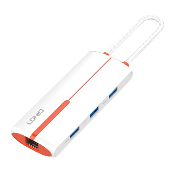 Docking Station Ldnio Ds-26H, 6 Θυρών, USB-C Σύνδεση, 4K, 100W Pd, Λευκό