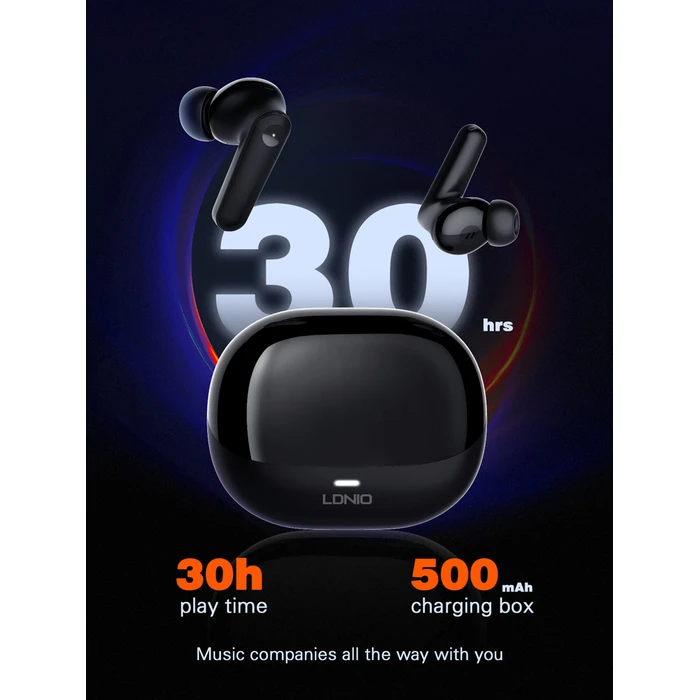 Ldnio T05 In-ear Bluetooth Handsfree Ακουστικά με Θήκη Φόρτισης Μαύρα