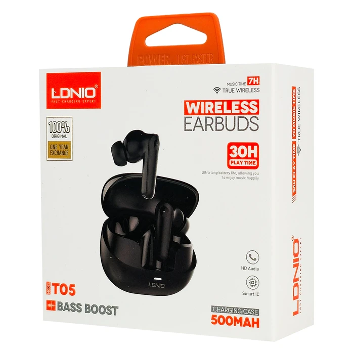 Ldnio T07 Bone Conduction Bluetooth Handsfree Ακουστικά με Θήκη Φόρτισης Μαύρα