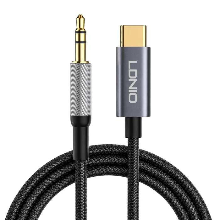 Ldnio Braided USB 2.0 Cable USB-C male - 3.5mm Μαύρο 2m
