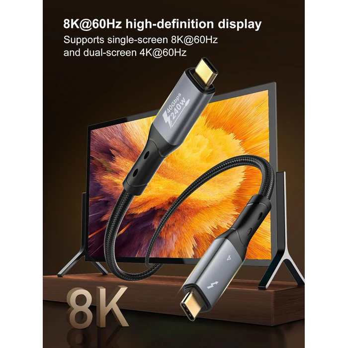 Ldnio Braided USB 2.0 Cable USB-C male - USB-C 240W Μαύρο 1m
