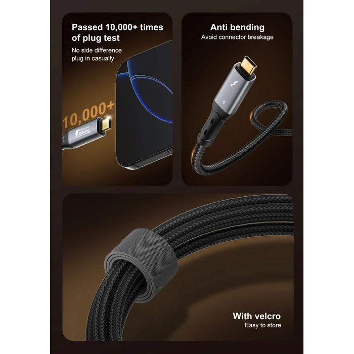 Ldnio Braided USB 2.0 Cable USB-C male - USB-C 240W Μαύρο 1m
