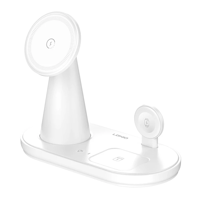 Ασύρματος Φορτιστής Ldnio Wl01 με LED Φωτισμό, 3 σε 1, 15W, Λευκός