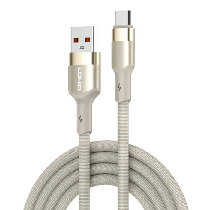 Ldnio Braided USB 2.0 Cable USB-C male - USB-A 50W Μπεζ 2m