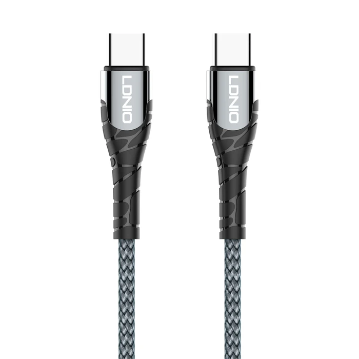Καλώδιo USB Ldnio Type-C σε Type-C LC101, 65W PD, 1m, γκρι
