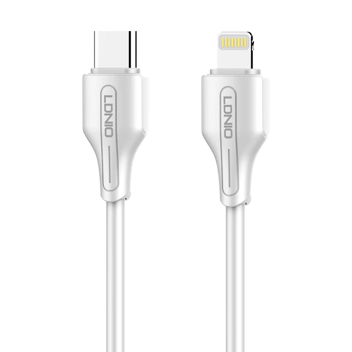 LDNIO Καλώδιο Lightning σε USB-C LC121I 30W PD 1m Λευκό
