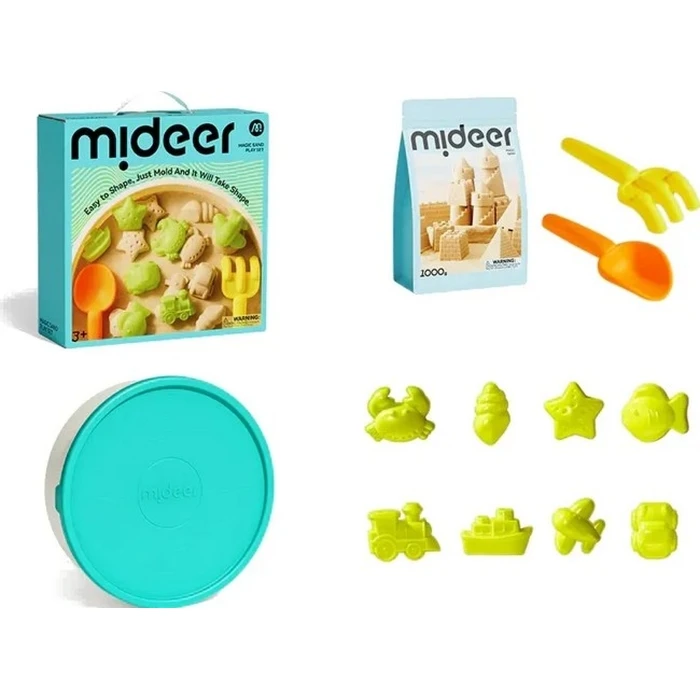 Mideer Παραλία - Μικρή μαγική άμμος με αμμοδόχη και αξεσουάρ MD4322