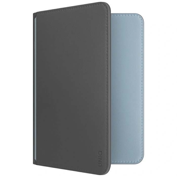 UNIQ Belmont Passport Case with Apple Find My, RFID Block, Gray-Blue