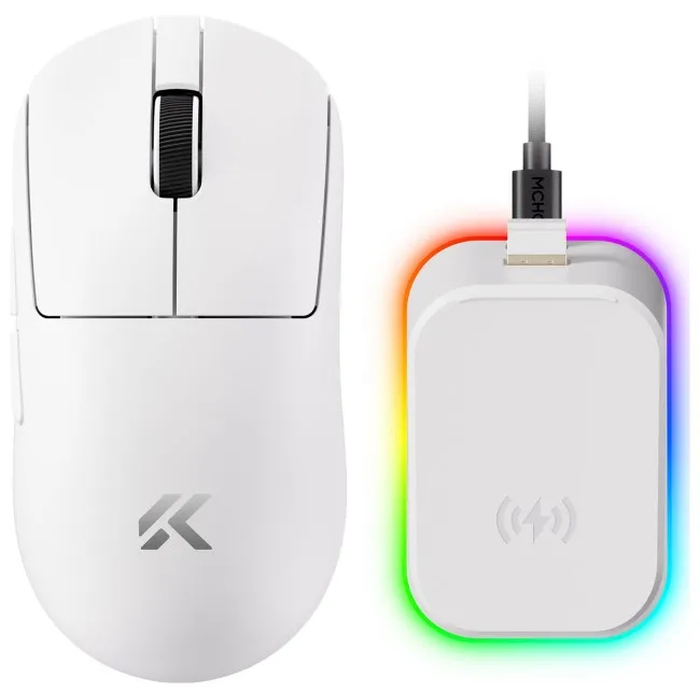 MCHOSE HW-A7V2 Wireless RGB Gaming Mouse 26000 DPI White