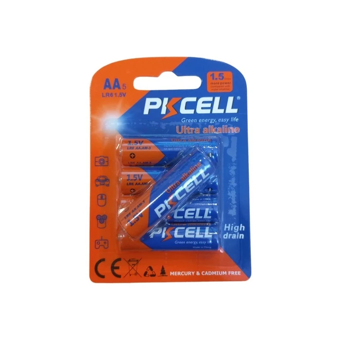 Pkcell Ultra Alkaline Battery AA 1.5V 5 Pack