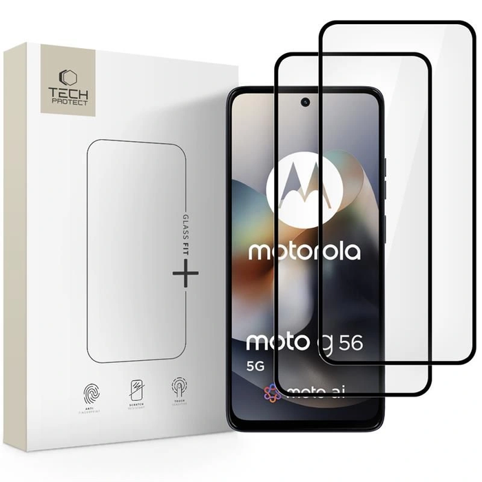Tech-Protect Glass Fit+ Motorola Moto G56 5G Black [2 PACK]