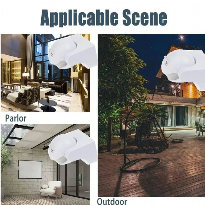 VenCore 3368-10004 - IP65 Dual PIR Motion Sensor 230V 12m Black