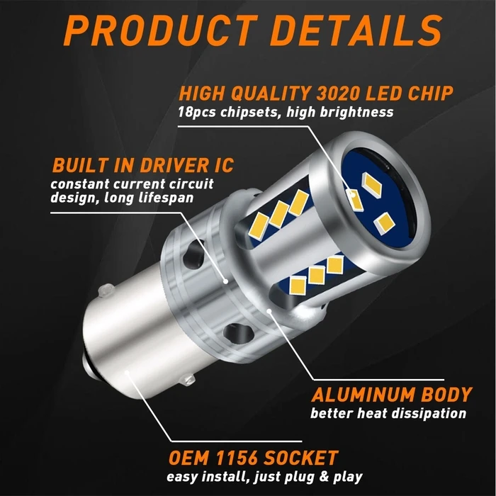 VenCore 3216-10167 BAU15S PY21W CanBus Gen4 - Λάμπα LED 9W 2800lm 6000K (BAU15S/PY21W)