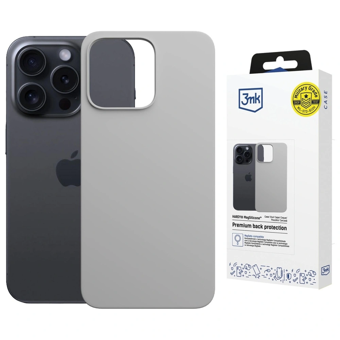 3MK Hardy MagSilicone Apple iPhone 16 Pro Max titanium