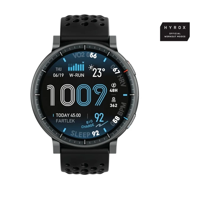 Amazfit Active Max 49mm Αδιάβροχο Smartwatch με Παλμογράφο (Μαύρο)