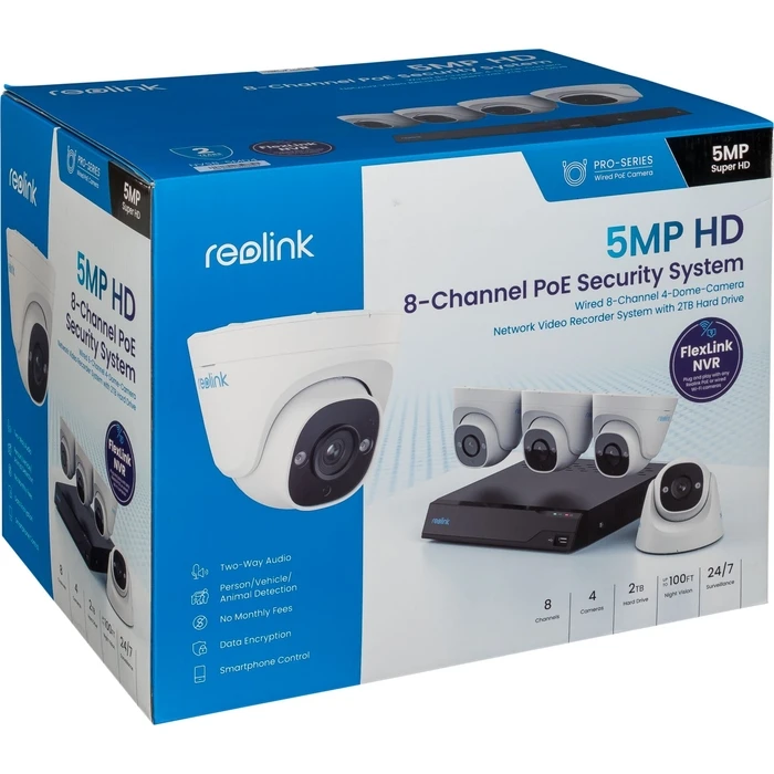 Reolink NVS8-5MD4 NVR Kit with 4 x 5MP PoE IP Cameras