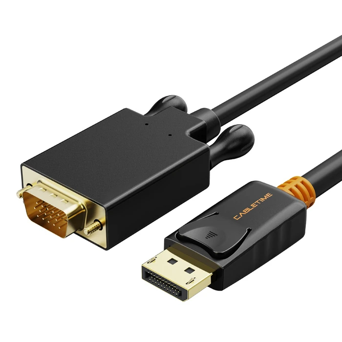 CABLETIME καλώδιο DisplayPort σε VGA CT-AV585-04G, 1.8 m, 1080p, μαύρο