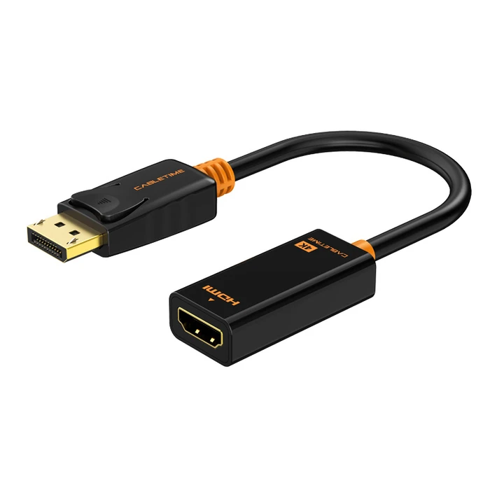 CABLETIME DisplayPort to HDMI Adapter CT-AV586-01G4K, 4K/30Hz, Black