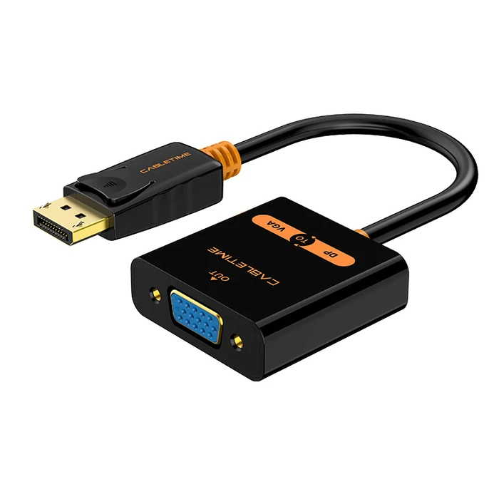 CABLETIME DisplayPort to VGA Adapter CT-AV586-03G, 1080p/60Hz, Black