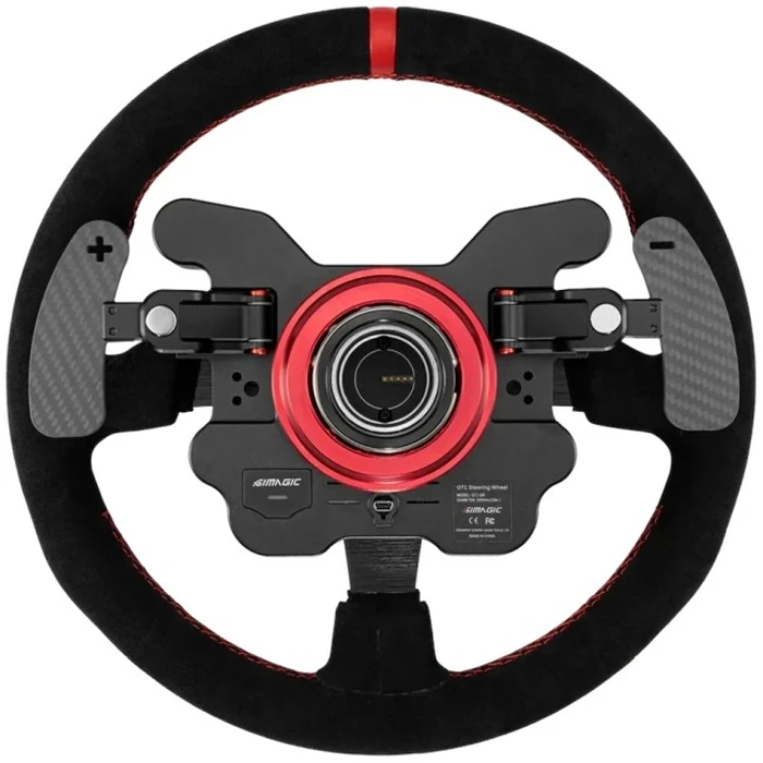 SIMAGIC GT1-SR 330mm Alcantara (Suede) Steering Wheel Rim - R-type, QR50 Compatible, Hall Paddles, S-ray RGB