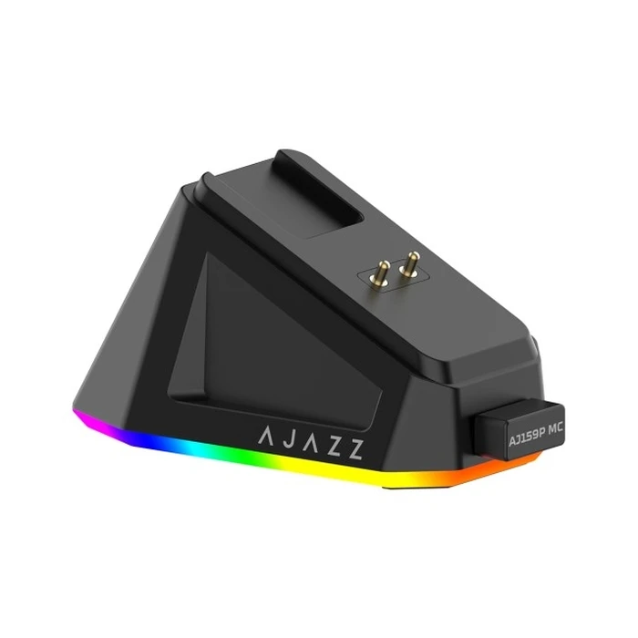 Ασύρματο gaming ποντίκι Ajazz AJ159P MC 3311 με σταθμό φόρτισης, Μαύρο