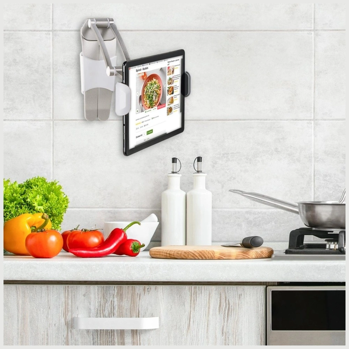 4smarts ErgoFix H7 Kitchen Holder for Tablets and Smartphones Silver