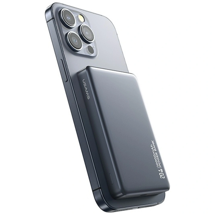 USAMS CY Series CD242 Powerbank 10000mAh 20W Magnetic Wireless titanium