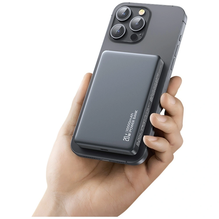 USAMS CY Series CD242 Powerbank 10000mAh 20W Magnetic Wireless titanium