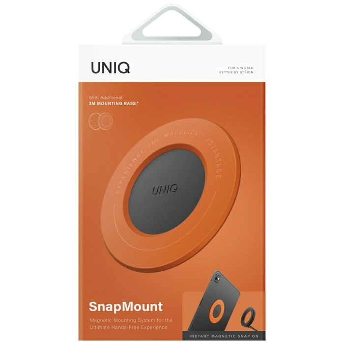 UNIQ SnapMount magnetic holder self-adhesive orange/charcoal
