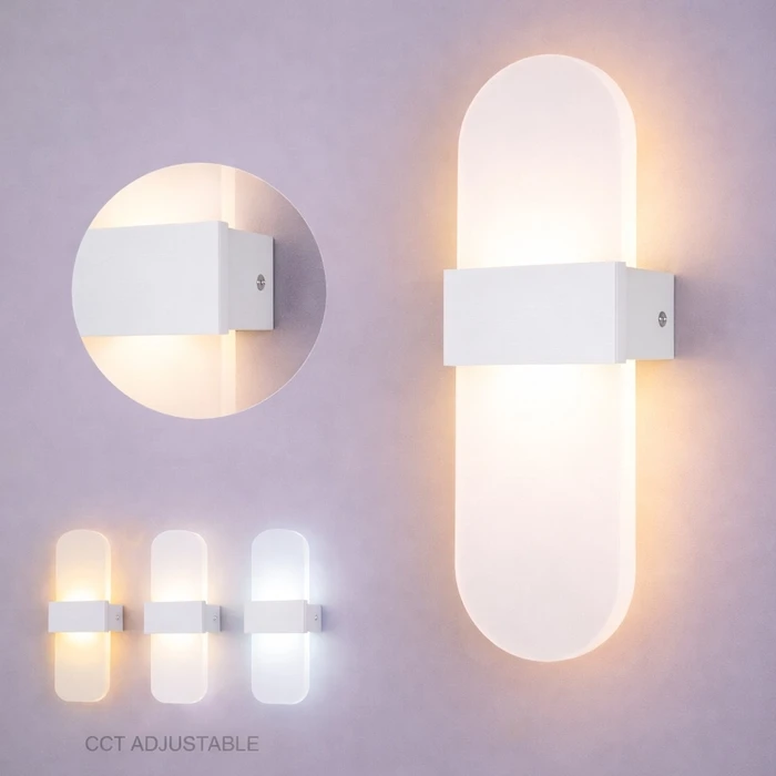 VenCore Noctua White 6093-20034 - Επιτοίχιο Φωτιστικό Απλίκα LED 12W Λευκό Αλουμίνιο & Plexiglass