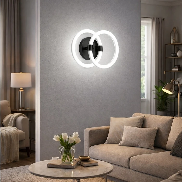 VenCore Vireon Silver 6093-20059 - Μοντέρνο Επιτοίχιο Φωτιστικό Απλίκα LED 12W Ασημί Αλουμίνιο με Ρυθμιζόμενο CCT