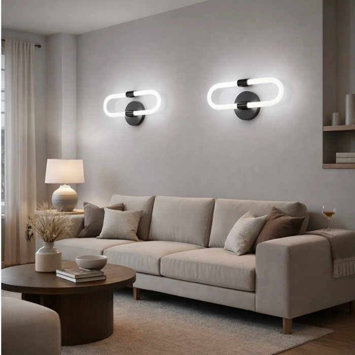 VenCore Circa Black 6093-20065 - Επιτοίχιο Φωτιστικό Απλίκα LED 12W CCT Μαύρο Αλουμίνιο