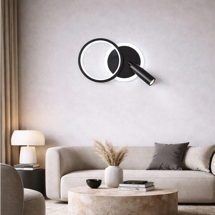 VenCore Novaris White 6093-20070 - Μοντέρνο Επιτοίχιο Φωτιστικό Απλίκα LED 12W Λευκό Αλουμίνιο με Ρυθμιζόμενο CCT