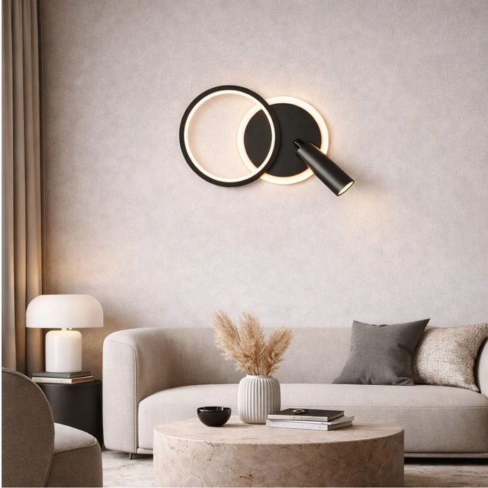 VenCore Novaris Gold 6093-20072 - Μοντέρνο Επιτοίχιο Φωτιστικό Απλίκα LED 12W Χρυσό Αλουμίνιο με Ρυθμιζόμενο CCT