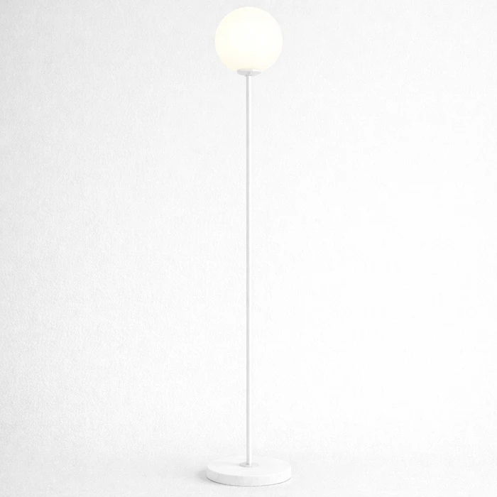 VenCore Orbia White Επιδαπέδιο Φωτιστικό 1xE27 Λευκό Αλουμίνιο Φ35 x Υ165 cm