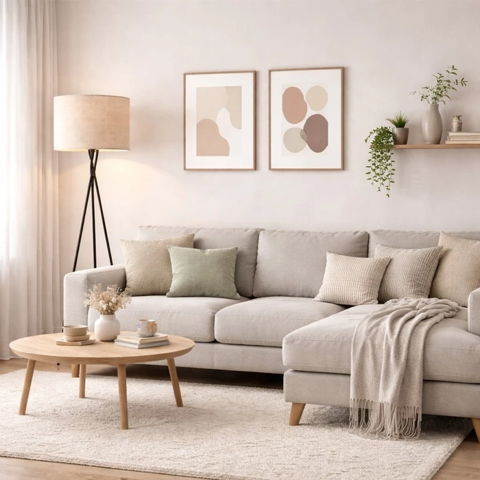 VenCore Elor White 6091-20020 - Επιδαπέδιο Φωτιστικό Μονόφωτο Λευκό Αλουμίνιο με Μπεζ Καπέλο