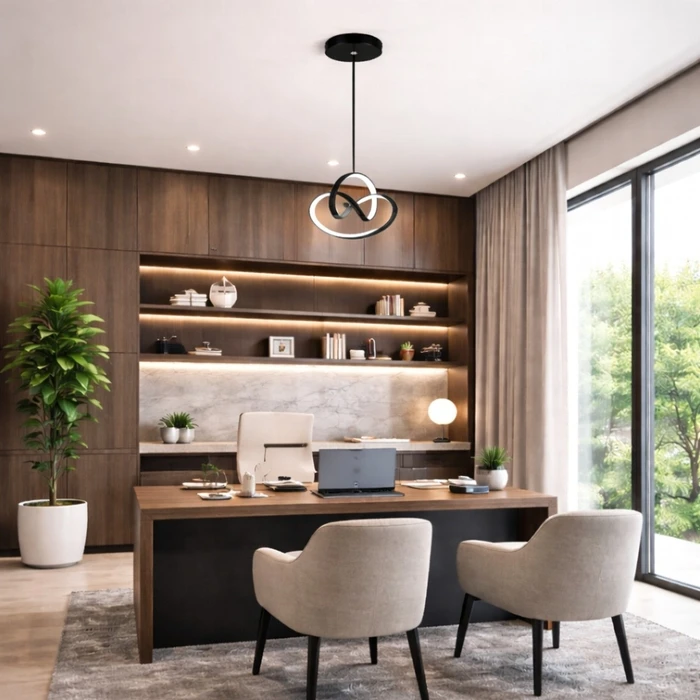 VenCore Loop Black 6089-20006 - Modern LED Pendant Ceiling Light 18W Black Aluminum with Adjustable CCT (Warm/Neutral/Cool) - CCT Control via On-Off Switch - Ø20 x H25 cm