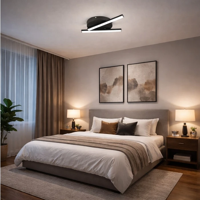 VenCore Crossline Silver 7741-20015 - Modern LED Ceiling Flush Light 32W Silver Aluminum with Adjustable CCT
