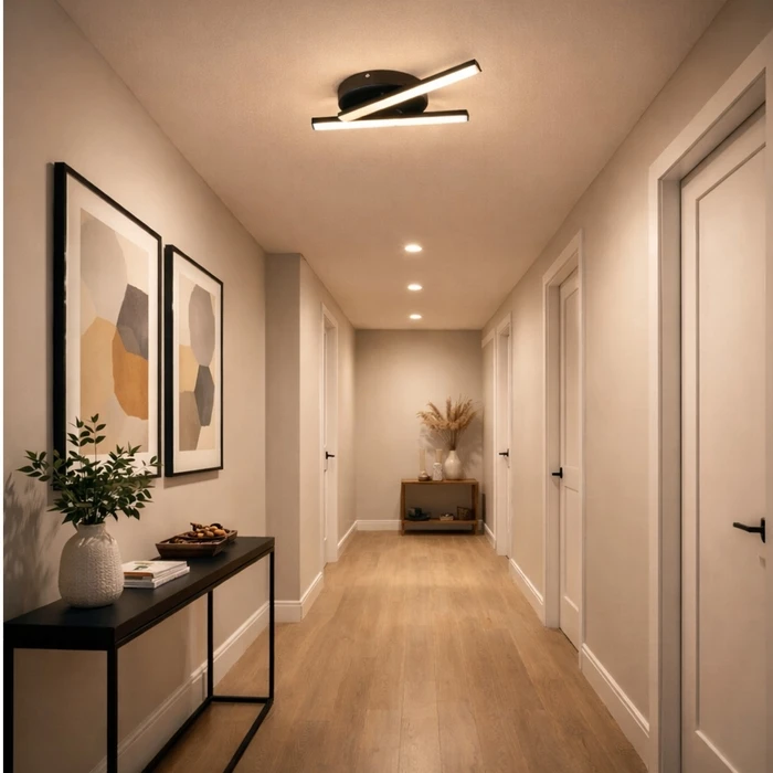 VenCore Crossline Silver 7741-20015 - Modern LED Ceiling Flush Light 32W Silver Aluminum with Adjustable CCT