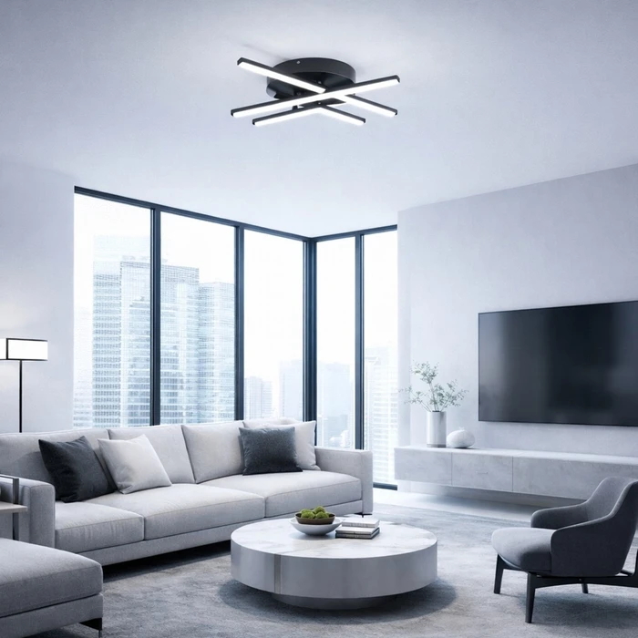 VenCore Gridline White 7741-20020 - Modern LED Ceiling Light / Plafoniera 60W White Aluminum with Adjustable CCT (Remote)