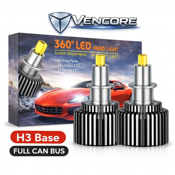 VenCore 3126-10201 - Ζεύγος Λαμπτήρων LED H3 45W CanBus 4ης Γενιάς 6000K