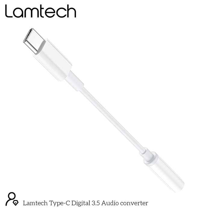 Αντάπτορας USB Lamtech Type-C Audio JACK 3,5mm WHITE