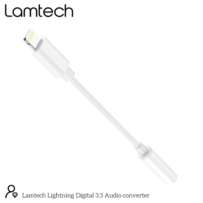 Αντάπτορας 3,5mm Lamtech Lightning Audio JACK WHITE